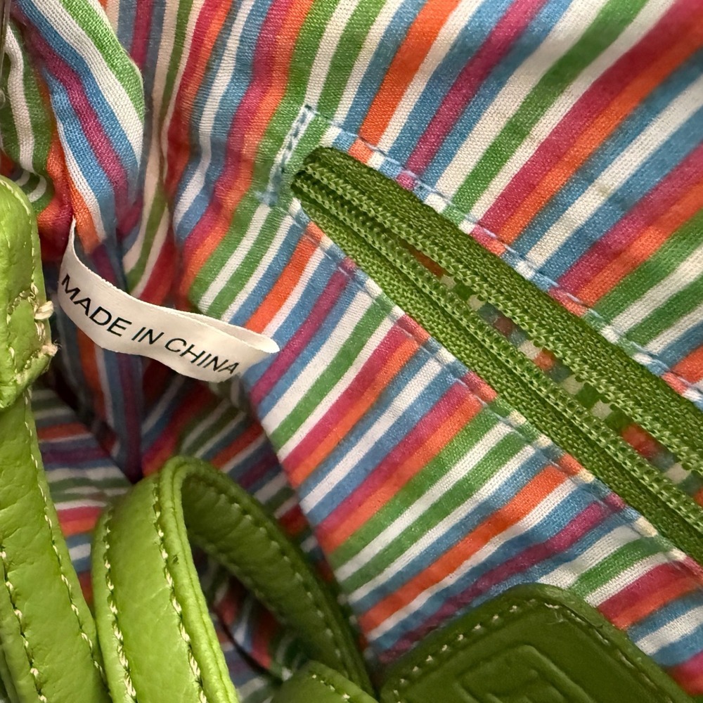 Relic‎ Handbag Straw Satchel Green Lucite Handles Floral Charm Y2K Vintage Style - Picture 12 of 14